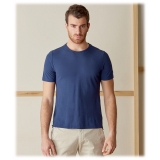 Cruna - T-Shirt Nizza - 573 - Blu - Handmade in Italy - T-Shirt di Alta Qualità Luxury