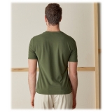 Cruna - T-Shirt Nizza - 573 - Army - Handmade in Italy - T-Shirt di Alta Qualità Luxury
