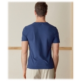 Cruna - Nizza T-Shirt - 573 - Blue - Handmade in Italy - Luxury High Quality T-Shirt