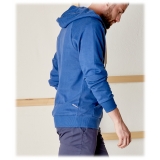 Cruna - Bel Air Sweatshirt in Cotton and Cashmere - 386 - Royal Blue - Handmade in Italy - Luxury High Quality Jacket