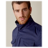Cruna - Field Jacket in Cotone - 566 - Navy - Handmade in Italy - Giacca di Alta Qualità Luxury