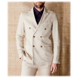 Cruna - Chelsea Linen Jacket - 540 - Ecru - Handmade in Italy - Luxury High Quality Jacket