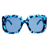 Balenciaga - Occhiali da Sole Blow Square - Blu Havana - Occhiali da Sole - Balenciaga Eyewear