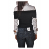 Elisabetta Franchi - Shirt Body - Black White - Shirt - Made in Italy - Luxury Exclusive Collection