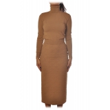 Elisabetta Franchi - Long Sleeve Dress - Mou - Dress - Made in Italy - Luxury Exclusive Collection