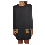 Elisabetta Franchi - Soft Sheath Dress - Black - Dress - Made in Italy - Luxury Exclusive Collection