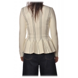 Elisabetta Franchi - Long Sleeve Screwed - Butter Black - Jacket - Made in Italy - Luxury Exclusive Collection