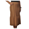 Elisabetta Franchi - High Skirt Elastic Waistband - Mou Black - Skirt - Made in Italy - Luxury Exclusive Collection