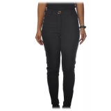 Elisabetta Franchi - Pantalone Modello Vita Alta - Nero - Pantaloni - Made in Italy - Luxury Exclusive Collection