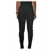 Elisabetta Franchi - High-Waisted Model - Black - Trousers - Made in Italy - Luxury Exclusive Collection
