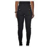 Elisabetta Franchi - Pantalone Modello Vita Alta - Nero - Pantaloni - Made in Italy - Luxury Exclusive Collection