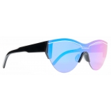 Balenciaga - Occhiali da Sole Ski Cat - Modello Aderente - Nero Blu - Occhiali da Sole - Balenciaga Eyewear