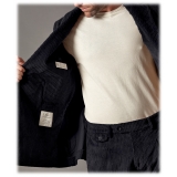 Cruna - Monti Over Shirt in Jumbo Cotton Corduroy - 611 - Night Blue - Handmade in Italy - Luxury High Quality Jacket
