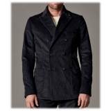 Cruna - Chelsea Jacket in Corduroy - 611 - Night Blue - Handmade in Italy - Luxury High Quality Jacket