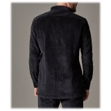 Cruna - Camicia Monti in Velluto a Coste di Cotone - 611 - Blu Notte - Handmade in Italy - Giacca di Alta Qualità Luxury