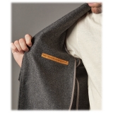 Cruna - Chelsea Jacket in Herringbone Wool - 478 - Grey - Handmade in Italy - Luxury High Quality Jacket