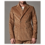 Cruna - Chelsea Jacket in Corduroy - 611 - Cognac - Handmade in Italy - Luxury High Quality Jacket