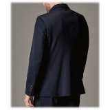 Cruna - Technical Wool Chelsea Jacket - 648 - Night Blue - Handmade in Italy - Luxury High Quality Jacket