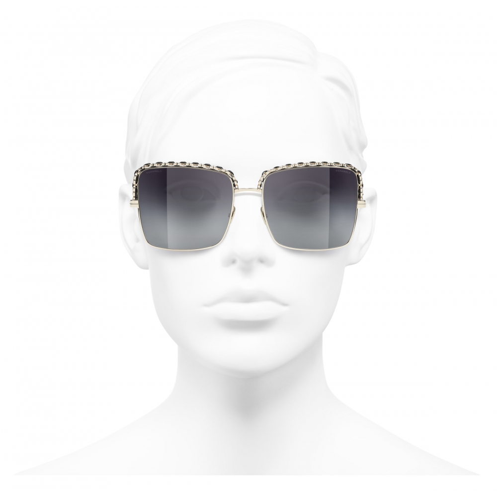 Chanel Square Sunglasses CH5487 55 Grau und Burgundy & Gold