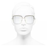 Chanel - Occhiali Quadrati da Sole - Oro Trasparente - Chanel Eyewear