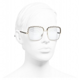 Chanel - Occhiali Quadrati da Sole - Oro Trasparente - Chanel Eyewear