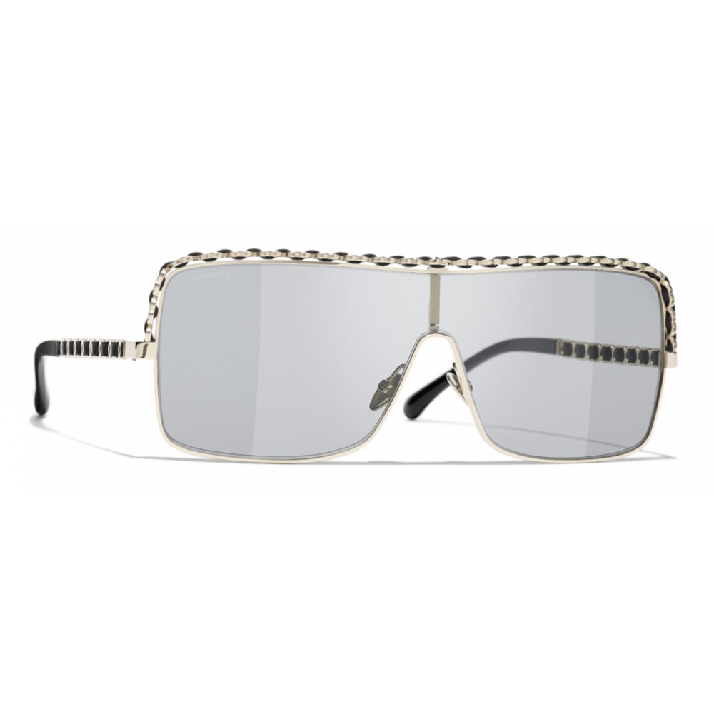 Chanel - Shield Sunglasses - Light Gray - Chanel Eyewear - Avvenice