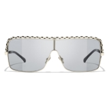 Chanel - Occhiali da Sole a Maschera - Grigio Chiaro - Chanel Eyewear