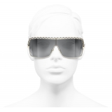 Chanel - Occhiali da Sole a Maschera - Grigio Chiaro - Chanel Eyewear