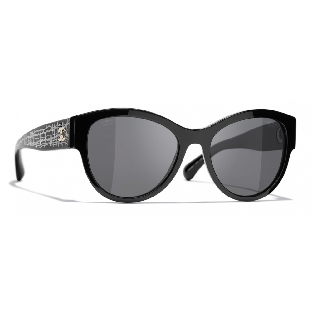 Chanel - Pantos Sunglasses - Black Gold Gray - Chanel Eyewear - Avvenice