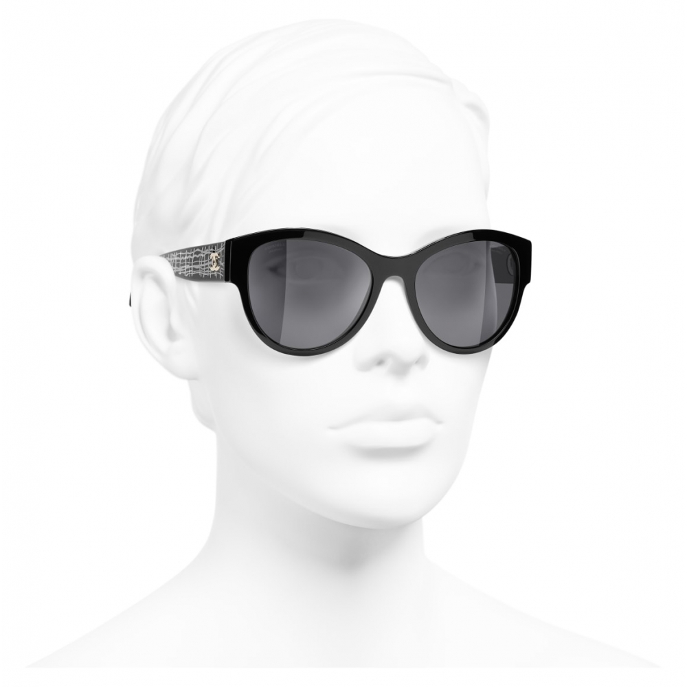 Chanel - Pantos Sunglasses - Black Gray - Chanel Eyewear - Avvenice