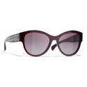 Chanel - Occhiali Modello Pantos da Sole - Rosso Scuro - Chanel Eyewear