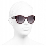 Chanel - Occhiali Modello Pantos da Sole - Rosso Scuro - Chanel Eyewear