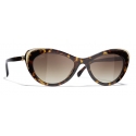 Chanel - Cat Eye Sunglasses - Dark Tortoise Brown - Chanel Eyewear