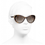 Chanel - Cat Eye Sunglasses - Dark Tortoise Brown - Chanel Eyewear