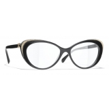 Chanel - Occhiali Cat-Eye da Sole - Nero Trasparente - Chanel Eyewear