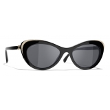 Chanel - Cat Eye Sunglasses - Black Gray - Chanel Eyewear