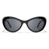 Chanel - Cat Eye Sunglasses - Black Gray - Chanel Eyewear