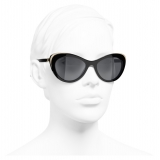 Chanel - Cat Eye Sunglasses - Black Gray - Chanel Eyewear