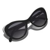 Chanel - Cat Eye Sunglasses - Black Silver Gray - Chanel Eyewear