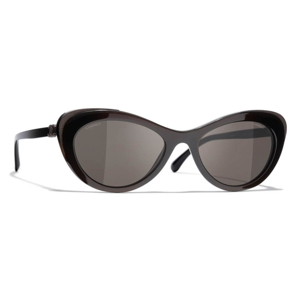 Chanel - Cat-Eye Sunglasses - Black Gray - Chanel Eyewear - Avvenice