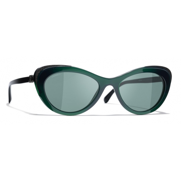 Chanel - Cat Eye Sunglasses - Green - Chanel Eyewear