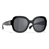 Chanel - Occhiali Quadrati da Sole - Nero Grigio - Chanel Eyewear