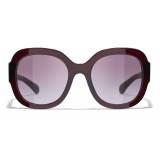 Chanel - Occhiali Quadrati da Sole - Rosso Scuro - Chanel Eyewear