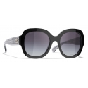 Chanel - Occhiali Quadrati da Sole - Nero Grigio - Chanel Eyewear