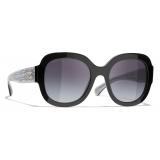 Chanel - Occhiali Quadrati da Sole - Nero Grigio - Chanel Eyewear