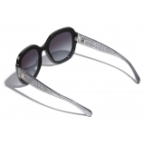 Chanel - Occhiali Quadrati da Sole - Nero Grigio - Chanel Eyewear