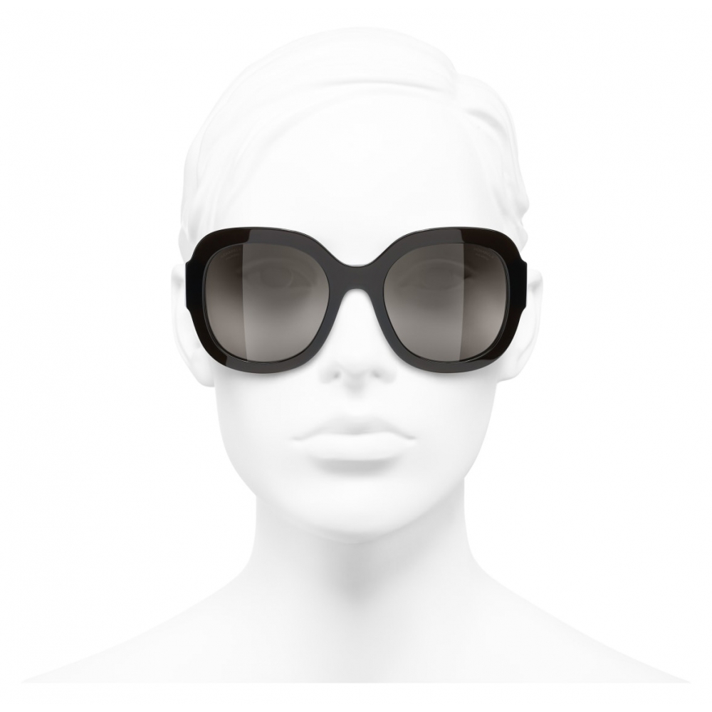 Chanel Black Acetate Frame Polarized Pantos Sunglasses - 5434