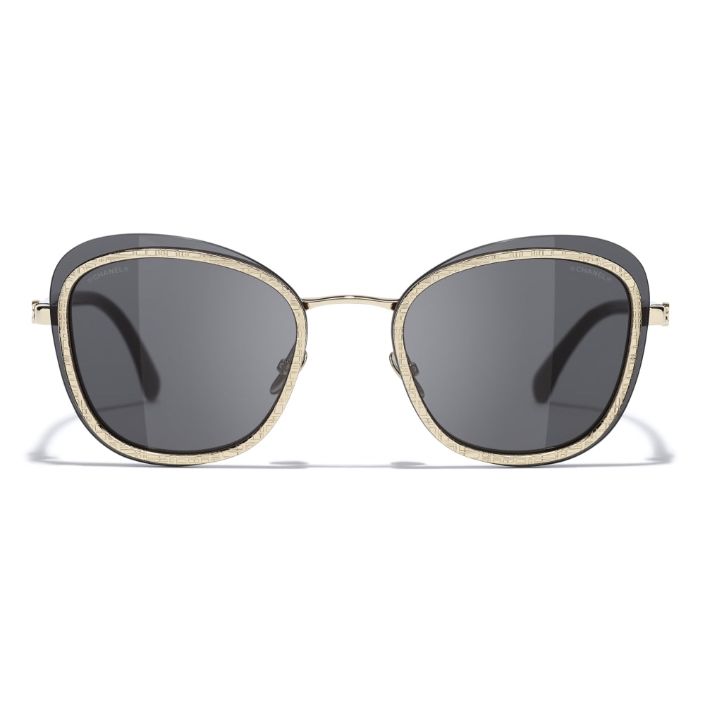 Chanel - Pantos Sunglasses - Black Gold Gray - Chanel Eyewear