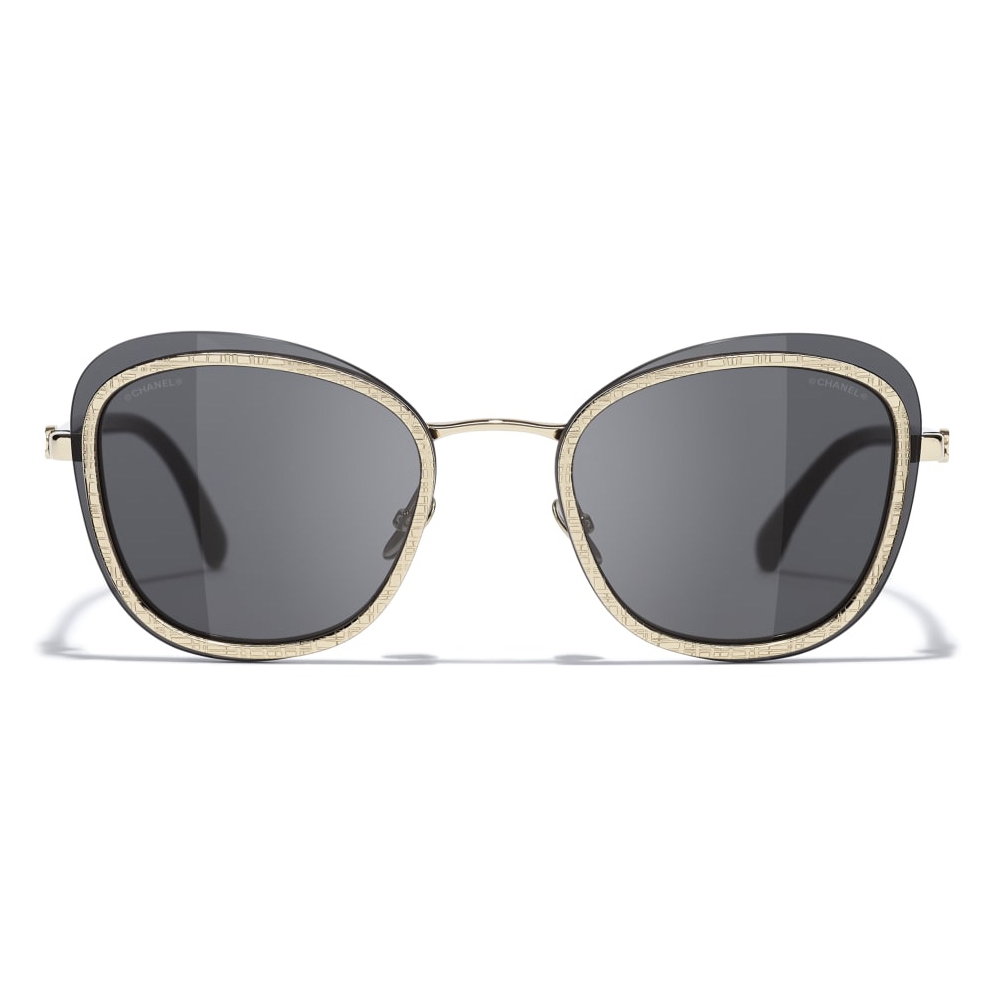 Chanel - Pantos Sunglasses - Black Gold Gray - Chanel Eyewear - Avvenice