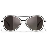 Chanel - Occhiali Modello Pilota da Sole - Nero Grigio - Chanel Eyewear